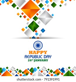 easy to edit vector illustration of Happy Republic Day of India tricolor background for 26 January