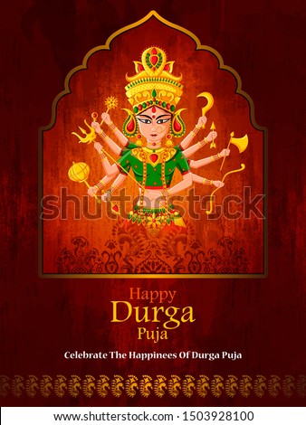 easy to edit vector illustration of Happy Durga Puja India festival holiday background