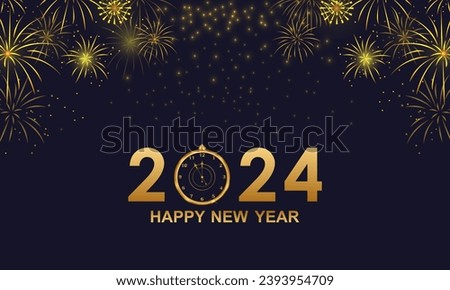 easy to edit vector illustration of Happy New Year 2024 wishes seasonal greeting background