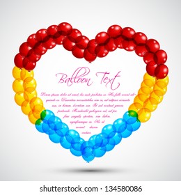 easy to edit vector illustration of heart made of colorful balloon