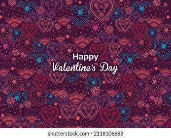 fácil de editar ilustración vectorial de la forma del corazón en el fondo del amor romántico para el folleto de la fiesta del Día de San Valentín feliz, tarjeta de saludo, volante, plantilla de banner