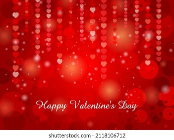 easy to edit vector illustration of heart shape in romantic love background for Happy Valentine's Day party brochure, greeting card, flyer, banner template