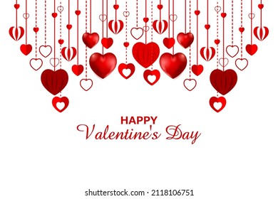 easy to edit vector illustration of heart shape in romantic love background for Happy Valentine's Day party brochure, greeting card, flyer, banner template