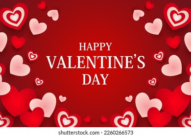 leicht zu bearbeitende Vektorgrafik der Herzform auf romantischem Hintergrund für Happy Valentinstag Party-Broschüre, Grußkarte, Flyer, Banner-Vorlage