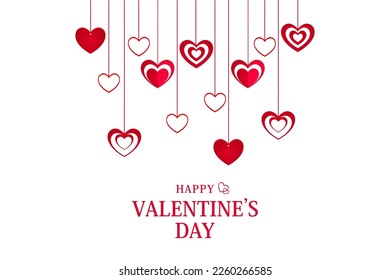 easy to edit vector illustration of heart shape in romantic love background for Happy Valentine's Day party brochure, greeting card, flyer, banner template