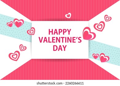 easy to edit vector illustration of heart shape in romantic love background for Happy Valentine's Day party brochure, greeting card, flyer, banner template