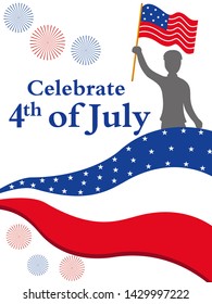easy to edit vector illustration of Holiday celebration background for 4th of July Happy Independence Day of America