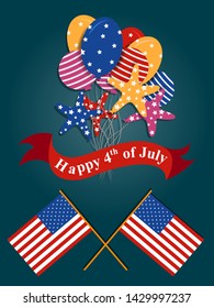 easy to edit vector illustration of Holiday celebration background for 4th of July Happy Independence Day of America