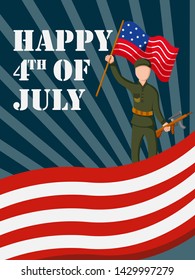 easy to edit vector illustration of Holiday celebration background for 4th of July Happy Independence Day of America