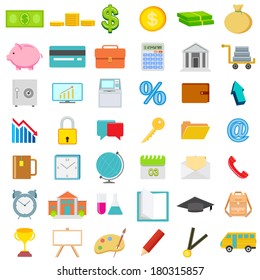 easy to edit vector illustration of icon set for business, education and financial