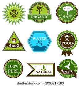 leicht zu bearbeitende Vektorgrafik von Symbol und Symbol für recycelte, organische, umweltfreundliche, reine, grüne, Bio- und Agro-Naturkennzeichen für Verpackung und Kennzeichnung