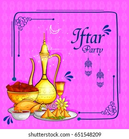 easy to edit vector illustration of Iftar Party background for Happy Eid