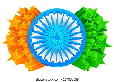 easy to edit vector illustration of India Background with Ashok Chakkra