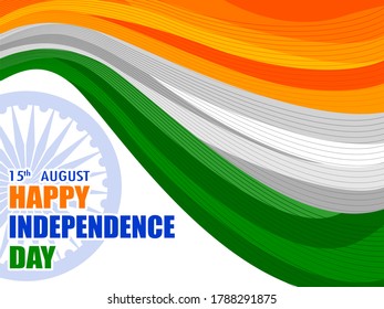 easy to edit vector illustration of Indian Flag on Happy Independence Day of India background