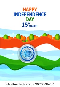fácil de editar ilustración vectorial de la bandera india en el feliz Día de la Independencia de India de fondo