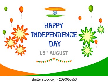 easy to edit vector illustration of Indian Flag on Happy Independence Day of India background