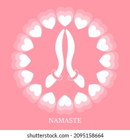 leicht zu bearbeiten Vektorgrafik indische Frauen Hand Grußstellung von Namaste