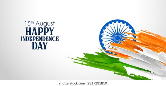 easy to edit vector illustration of Indian Flag on Happy Independence Day of India background