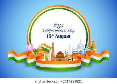 easy to edit vector illustration of Indian Flag on Happy Independence Day of India background