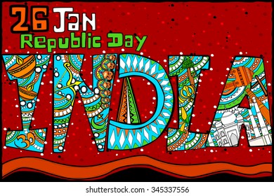 easy to edit vector illustration of Indian Republic Day celebration background