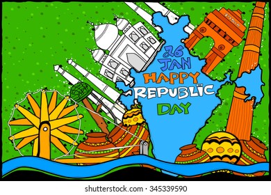 easy to edit vector illustration of Indian Republic Day celebration background