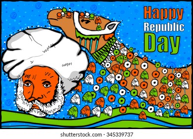 easy to edit vector illustration of Indian Republic Day celebration background