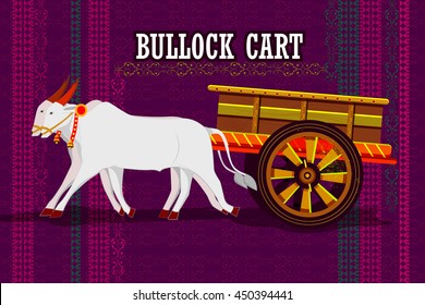 easy to edit vector illustration of Indian Bullock cart representing colorful India