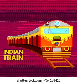 easy to edit vector illustration of Indian Railway Train representing colorful India