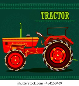 easy to edit vector illustration of Indian Tractor representing colorful India