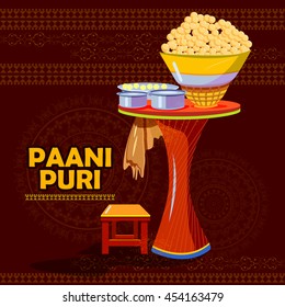 leicht zu bearbeiten Vektorgrafik von Indian Panipuri oder Gol Gappa, die Straßennahrung von Indien darstellt