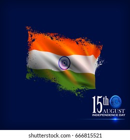 easy to edit vector illustration of Indian Flag on Happy Independence Day of India background