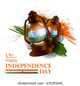 easy to edit vector illustration of Indian Flag on Happy Independence Day of India background