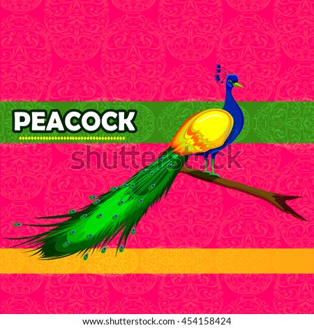 easy to edit vector illustration of Indian Peacock representing colorful India