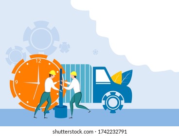 easy to edit vector illustration of industrial plant and manufacturing business production or maintenance concept