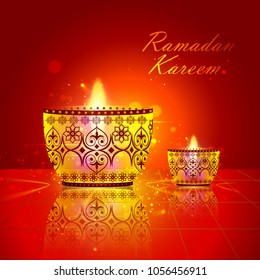 easy to edit vector illustration of Islamic celebration background with text Ramadan Kareem