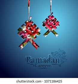 easy to edit vector illustration of Islamic celebration background with text Ramadan Kareem