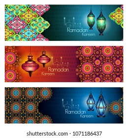 easy to edit vector illustration of Islamic celebration background with text Ramadan Kareem