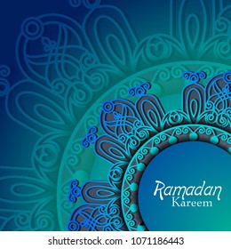 easy to edit vector illustration of Islamic celebration background with text Ramadan Kareem