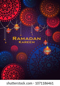 easy to edit vector illustration of Islamic celebration background with text Ramadan Kareem