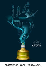 easy to edit vector illustration of Islamic celebration background with text Ramadan Kareem