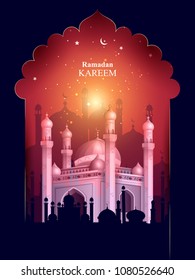 easy to edit vector illustration of Islamic celebration background with text Ramadan Kareem