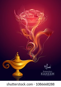 easy to edit vector illustration of Islamic celebration background with text Ramadan Kareem