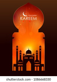 easy to edit vector illustration of Islamic celebration background with text Ramadan Kareem