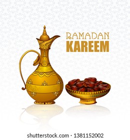 easy to edit vector illustration of Islamic celebration background with text Ramadan Kareem