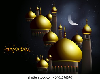 easy to edit vector illustration of Islamic celebration background with text Ramadan Kareem