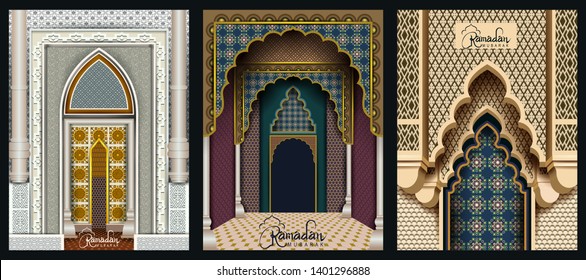 easy to edit vector illustration of Islamic celebration background with text Ramadan Kareem