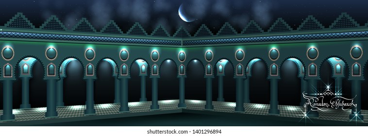 easy to edit vector illustration of Islamic celebration background with text Ramadan Kareem