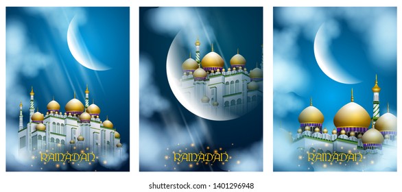 easy to edit vector illustration of Islamic celebration background with text Ramadan Kareem