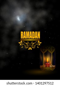 easy to edit vector illustration of Islamic celebration background with text Ramadan Kareem