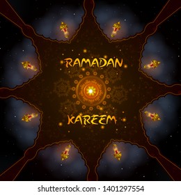 easy to edit vector illustration of Islamic celebration background with text Ramadan Kareem